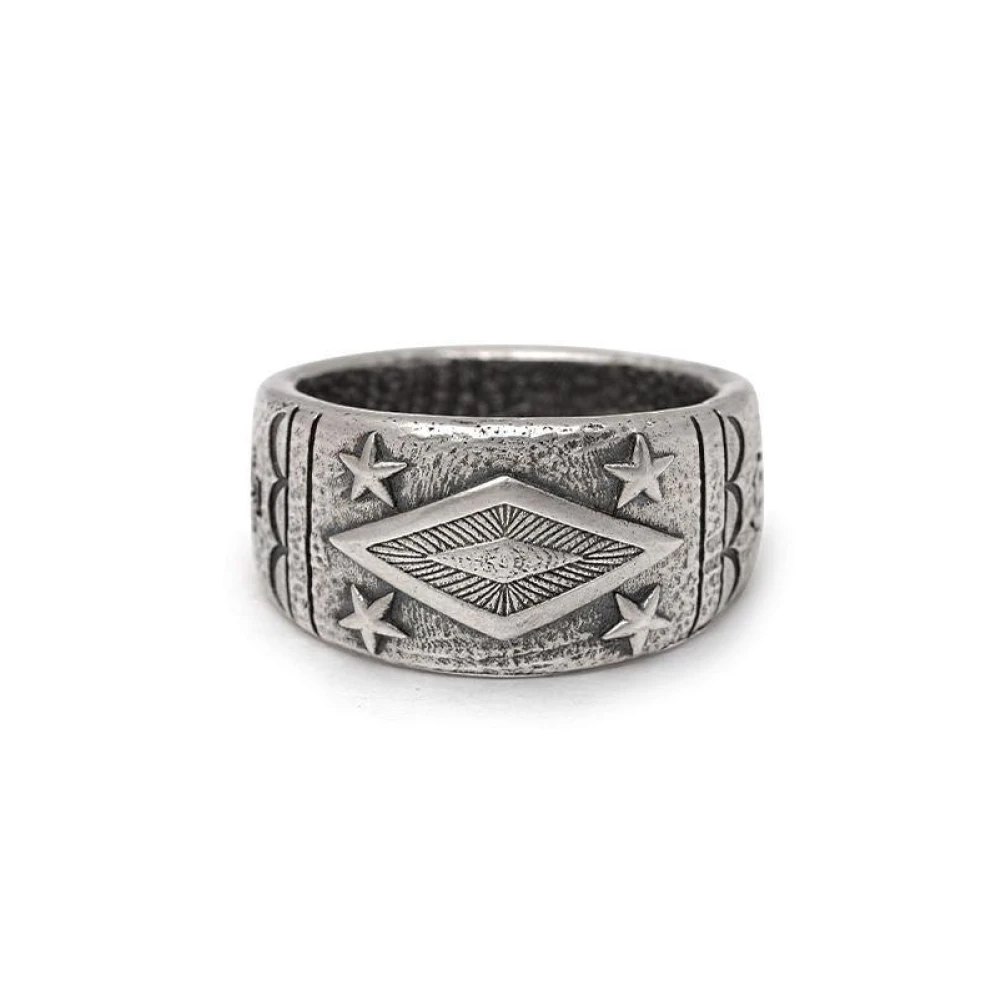 Nialaya Vintage Sterling Silver Ring Inspirerad av Native American Indians Gray, Herr