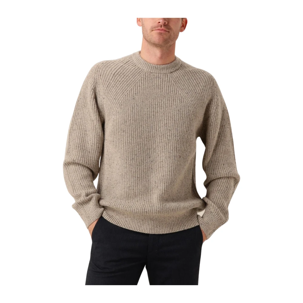 Drykorn Men's Beige Rippley Jumper - Round-Neck Knitwear - M - Knitwear