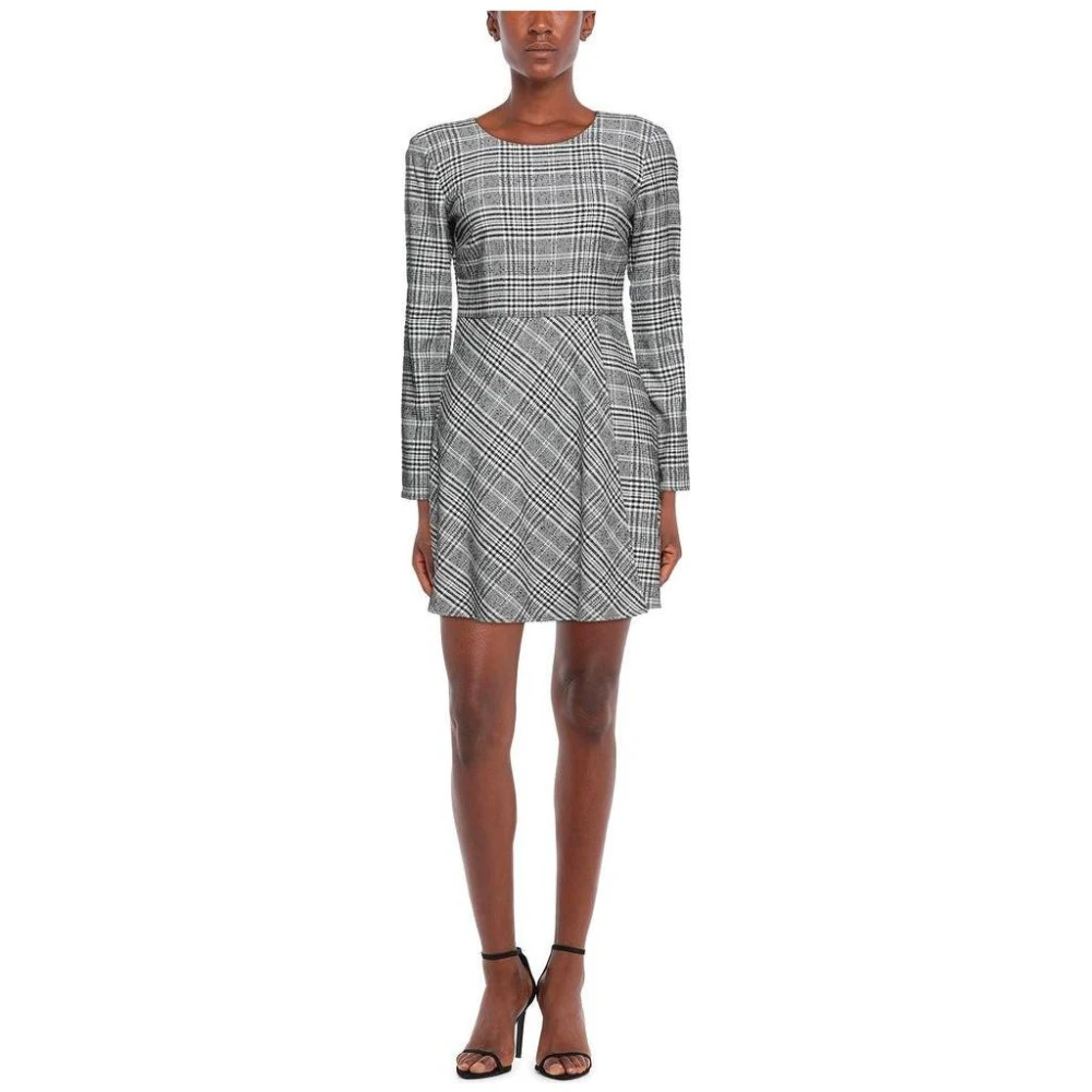 PATRIZIA PEPE Korte jurk in Prince of Wales-ruit Gray Dames