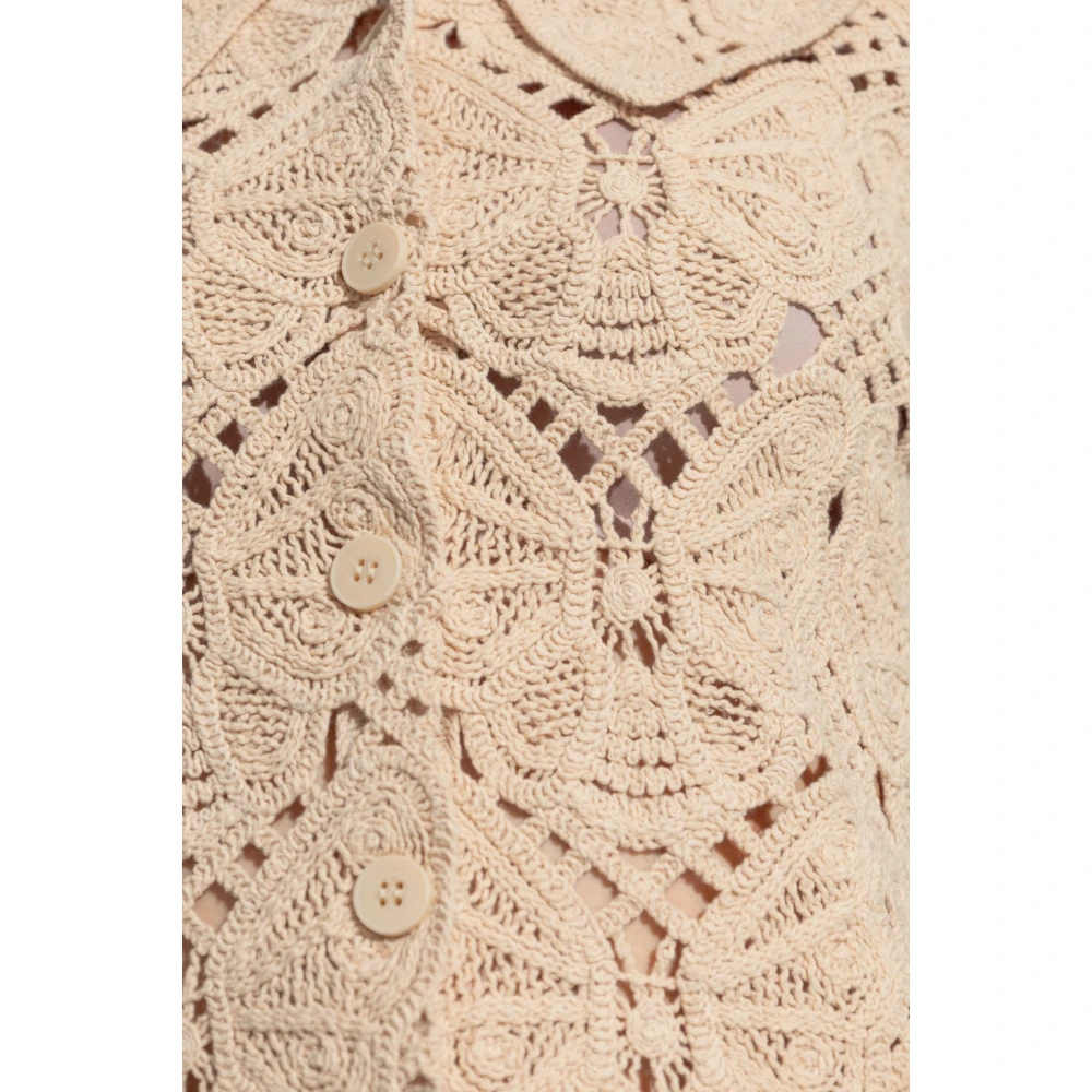 By Malene Birger Gehaakte shirt Gwenevere By Herenne Birger Beige Dames