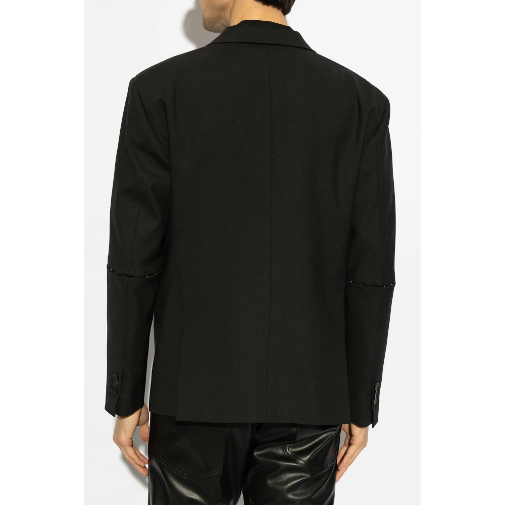 Dsquared2 Blazer met wollen afwerking Black Heren