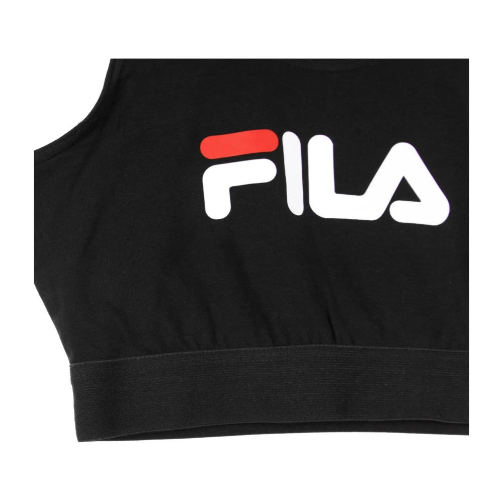Fila Zwarte Crop Top voor Vrouwen Black Dames