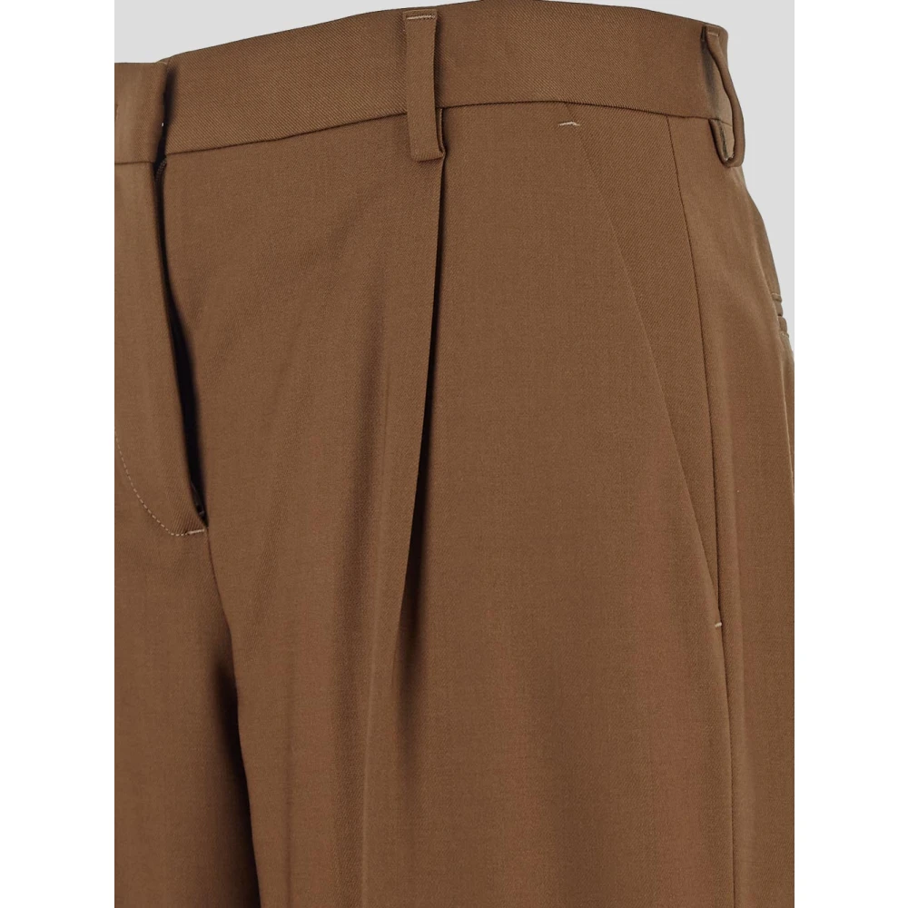 Lardini Wollen Wijde Broek Brown Dames