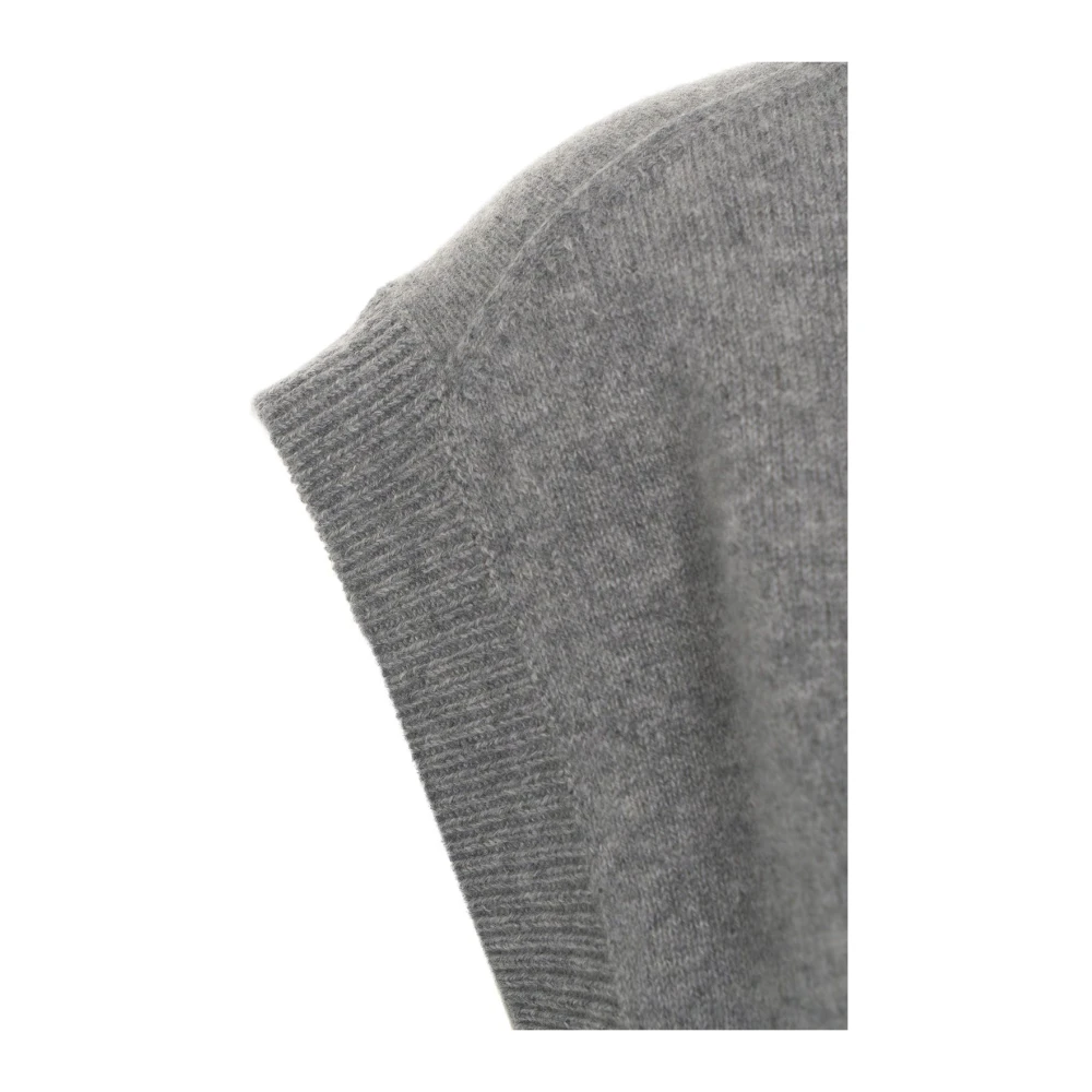 MVM Grijze Cashmere V-Hals Gebreide Kleding Gray Dames