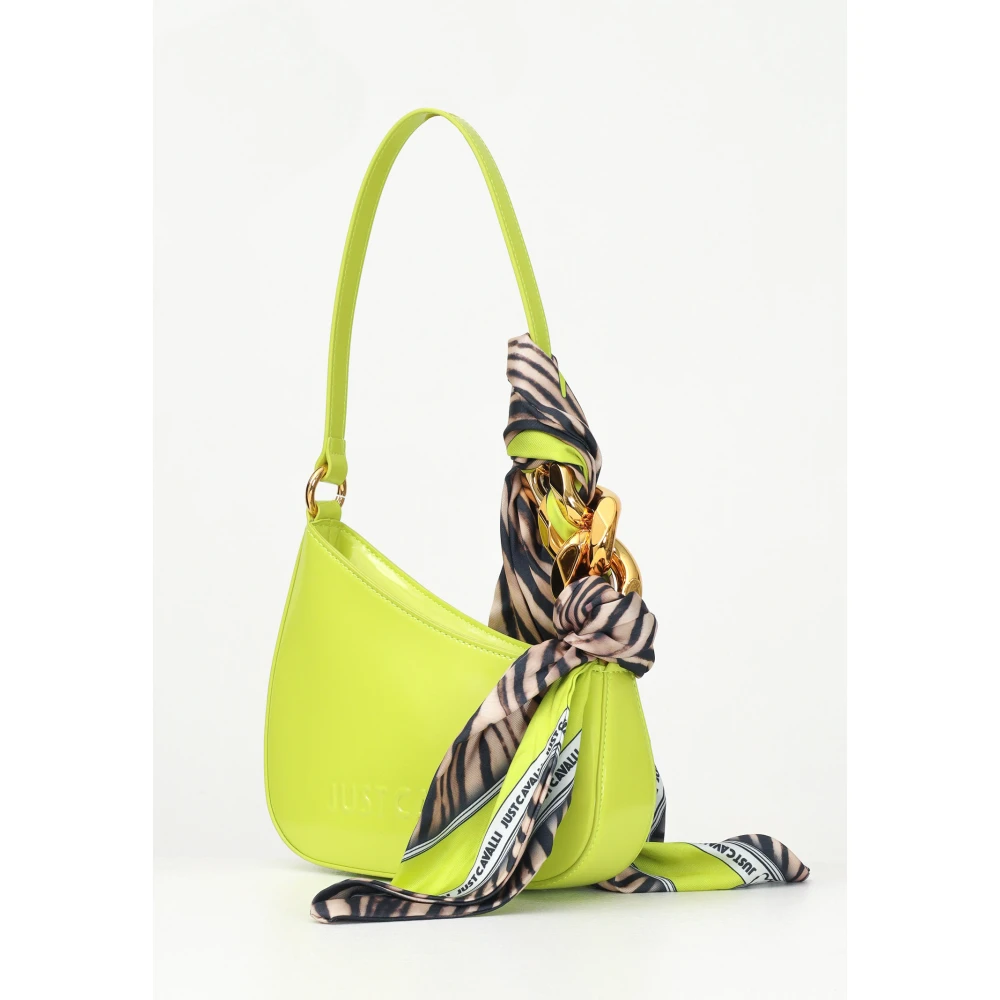 Just Cavalli Limoengroene schoudertas met Animalier-sjaal Green Dames