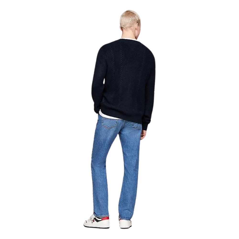 Tommy Hilfiger Blauwe Klassieke Gebreide Trui Blue Heren