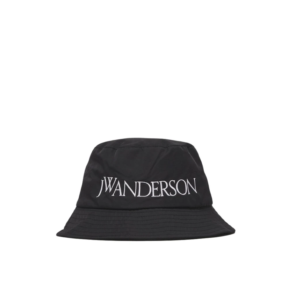 JW Anderson Regenhoed in effen kleur nylonmix met logoborduursel Black Dames