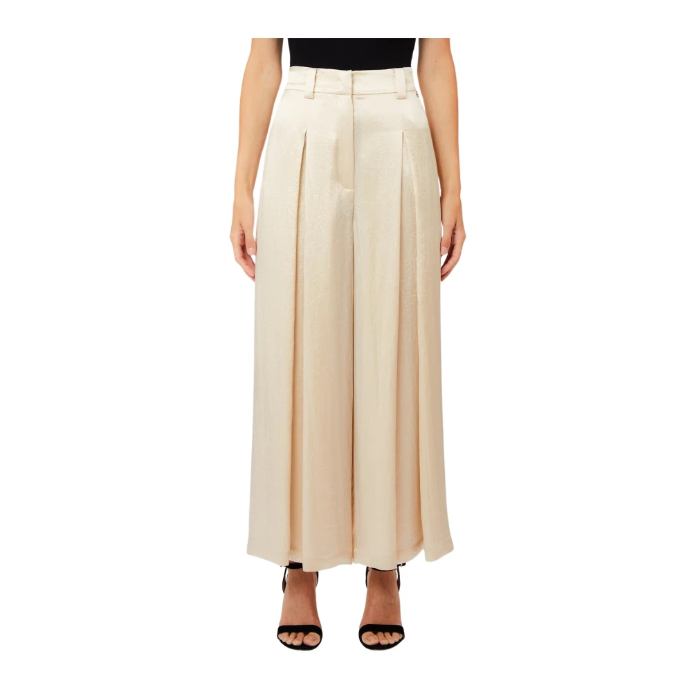 Liu Jo Women's Beige Wide Trousers, S, Wide Trousers