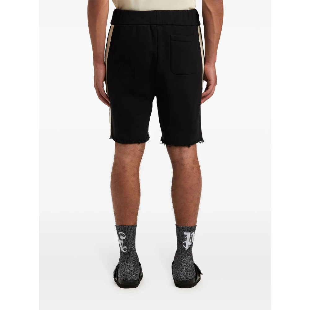 Palm Angels Gebogen Logo Track Sweatshorts Black Heren