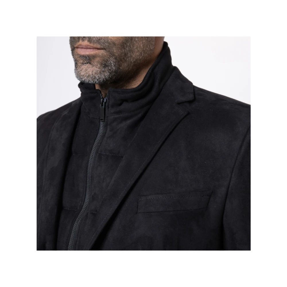 Karl Lagerfeld Reisjas in zwart suède Black Heren