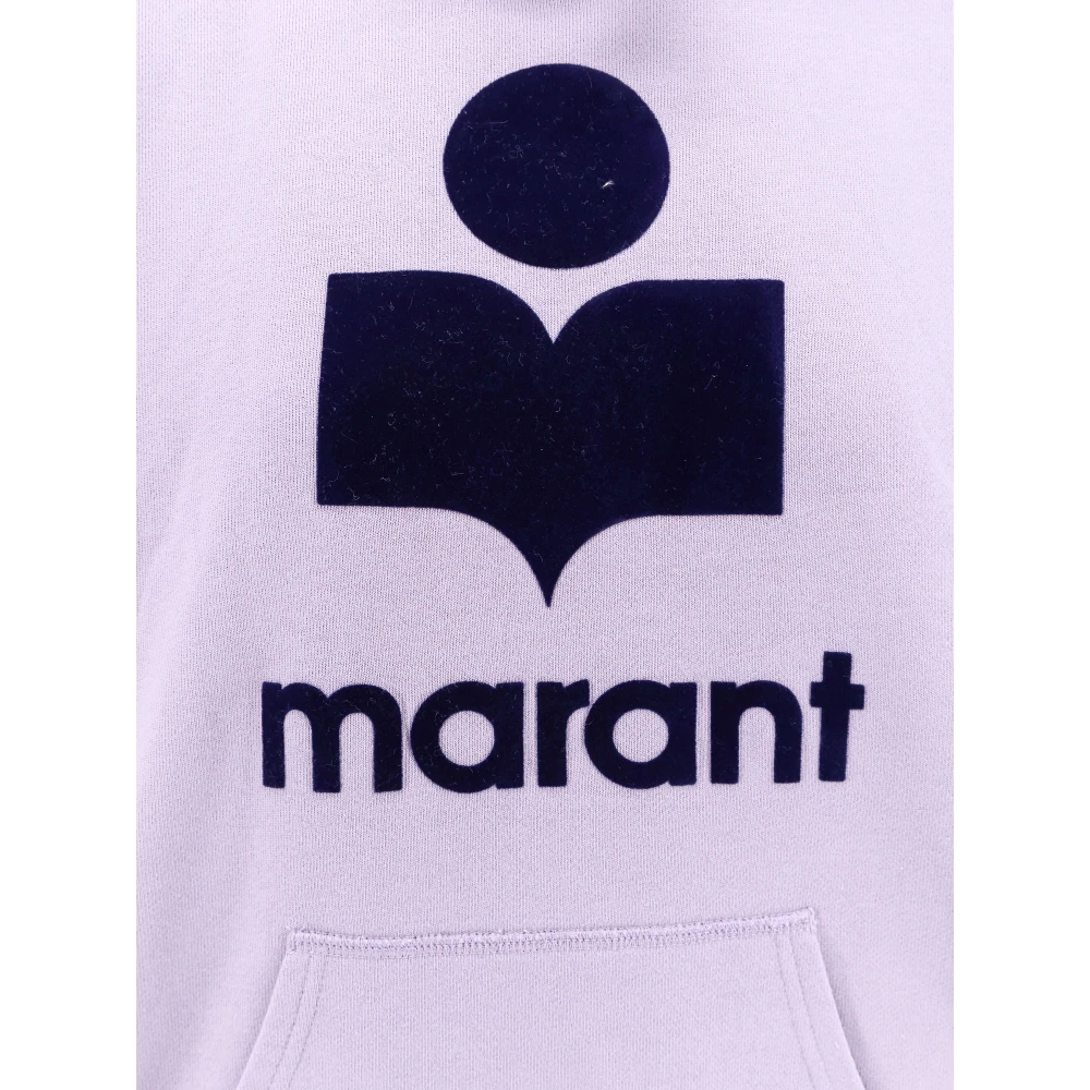 Isabel Marant Étoile Organische katoenen hoodie met flocklogo Purple Dames