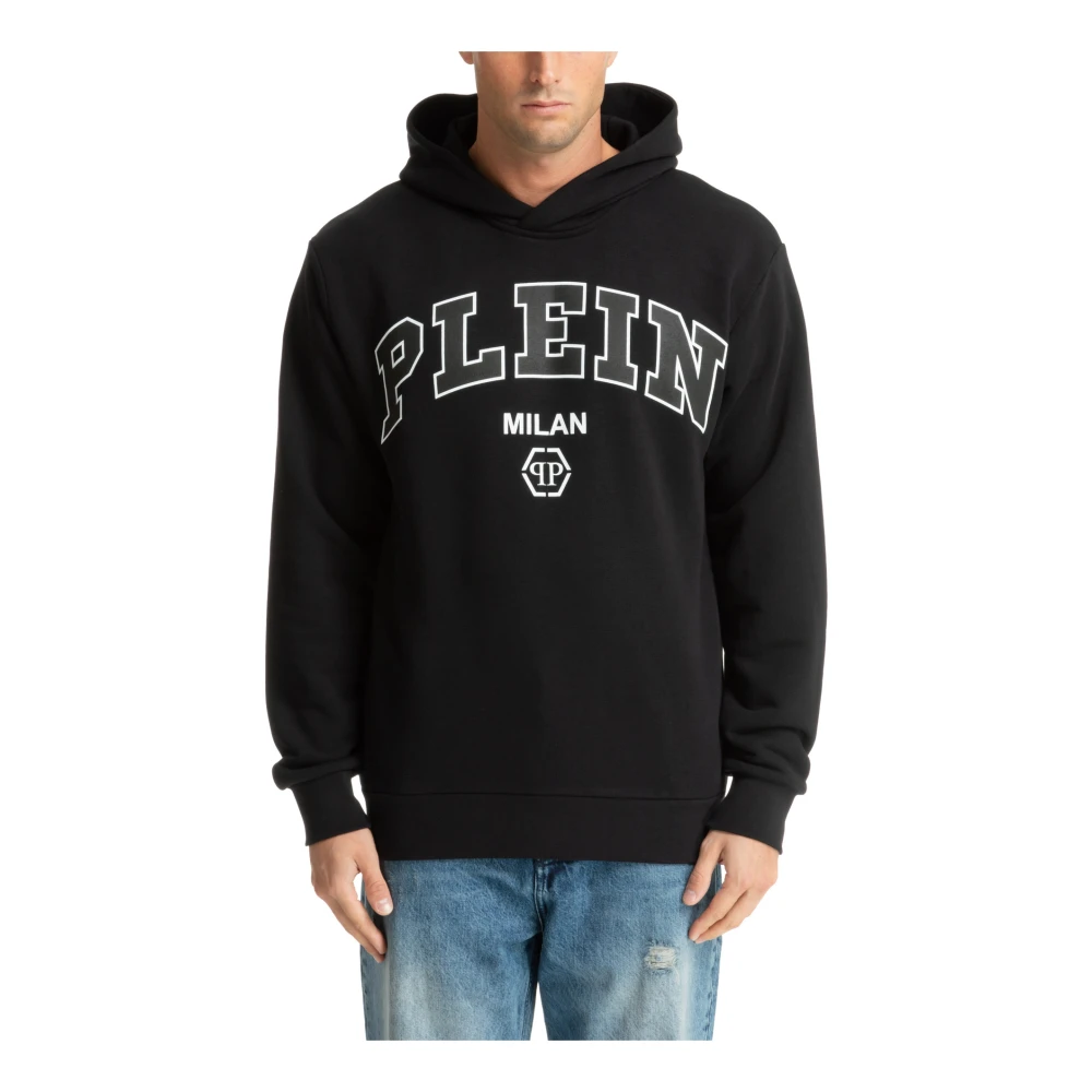 Philipp Plein Gestreept Logo Hoodie Black Heren