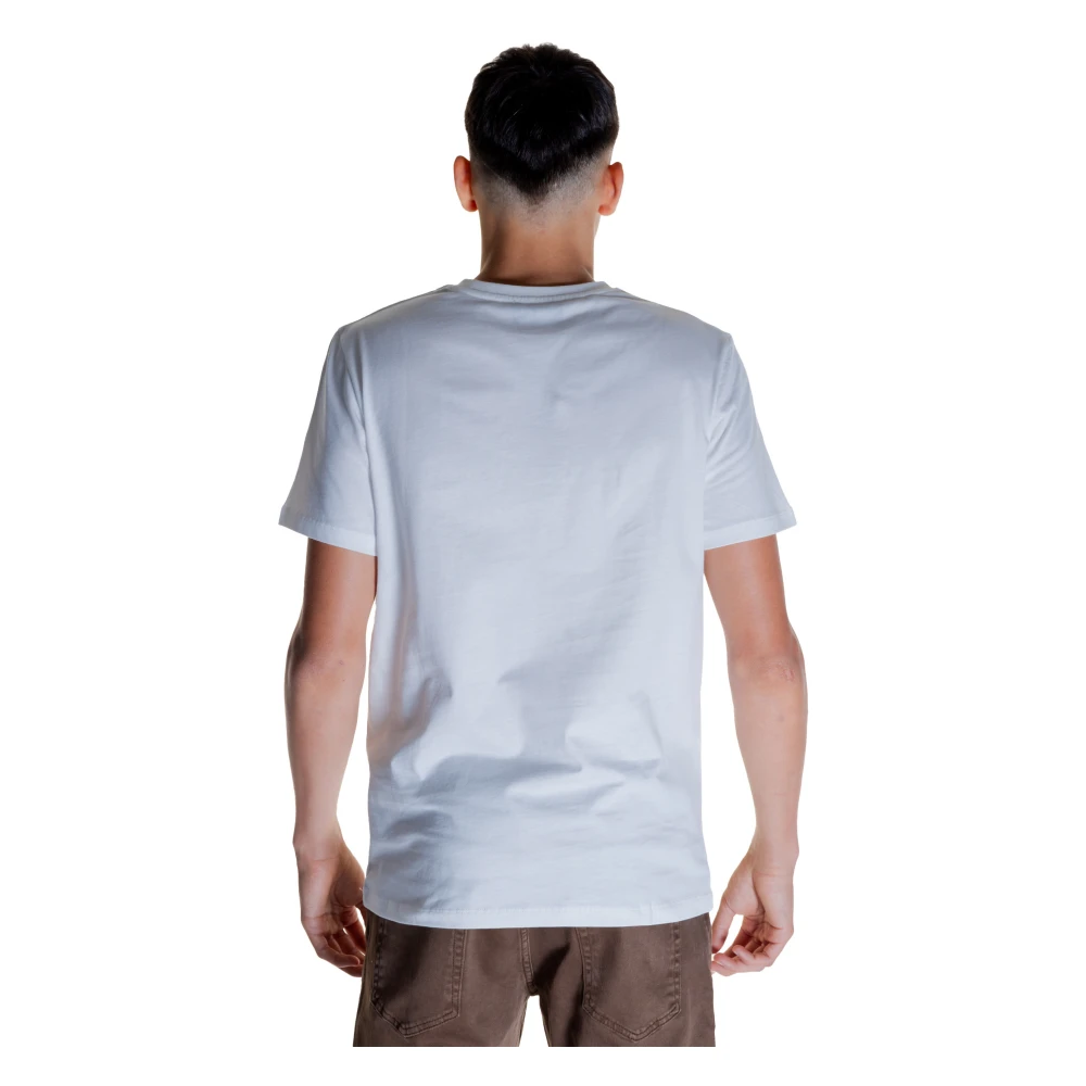 Peuterey Wit Effen Ronde Hals T-shirt White Heren
