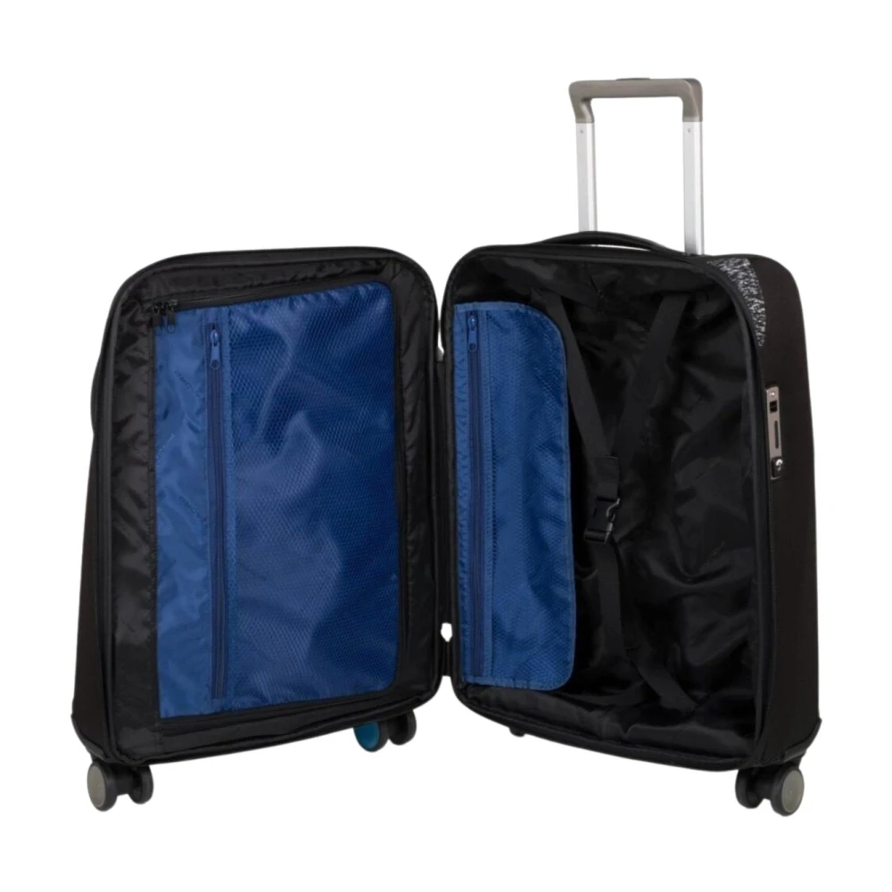 Piquadro Herren Schwarz Soft Trolley Mit Powerbank