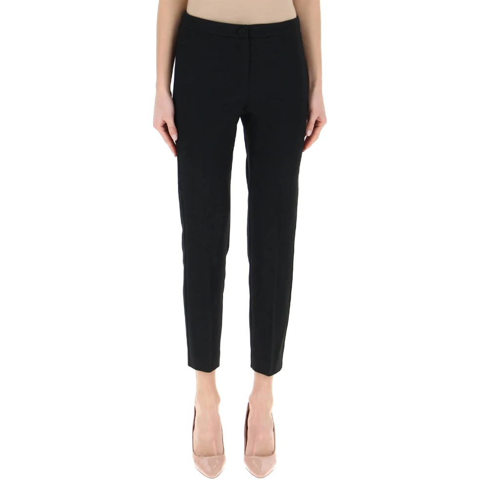 Pennyblack Slim Cigarette Broek in Stretch Faille Black Dames