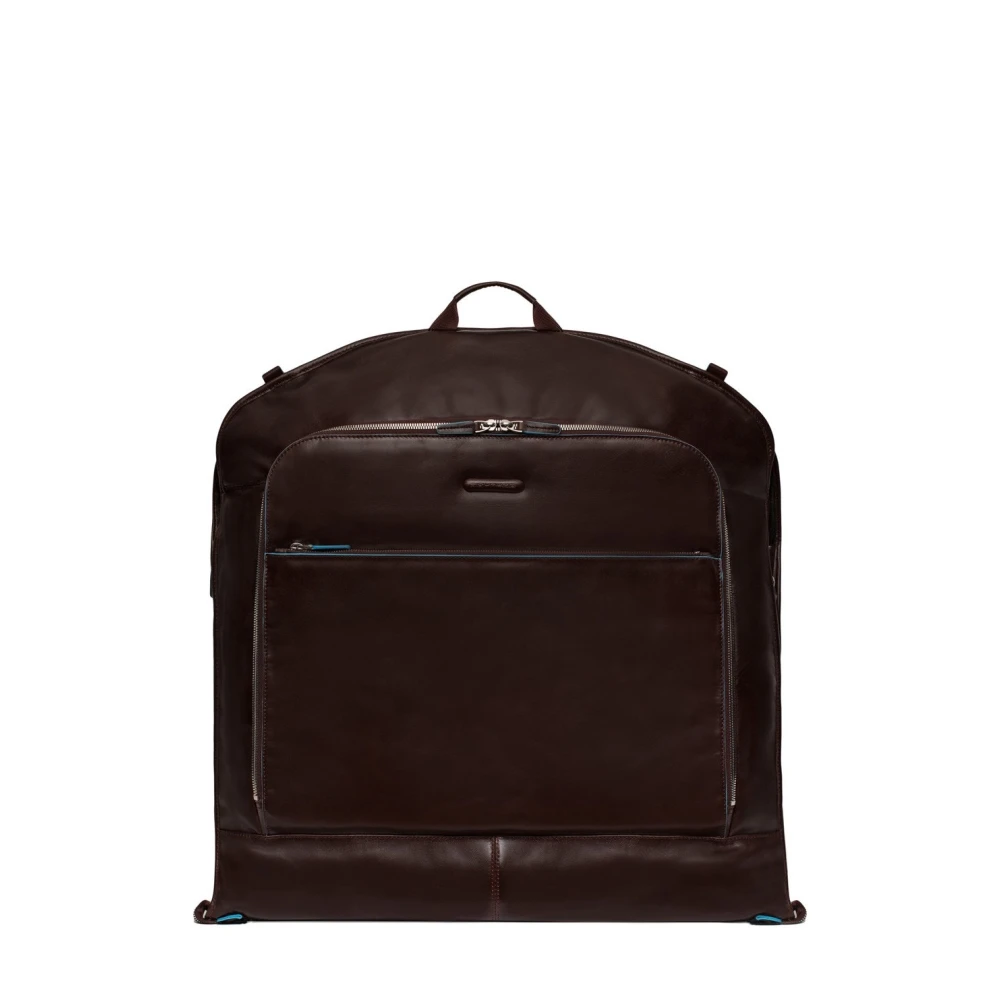Piquadro Slanke Blauwe Vierkante Lijn Hanger Brown Heren