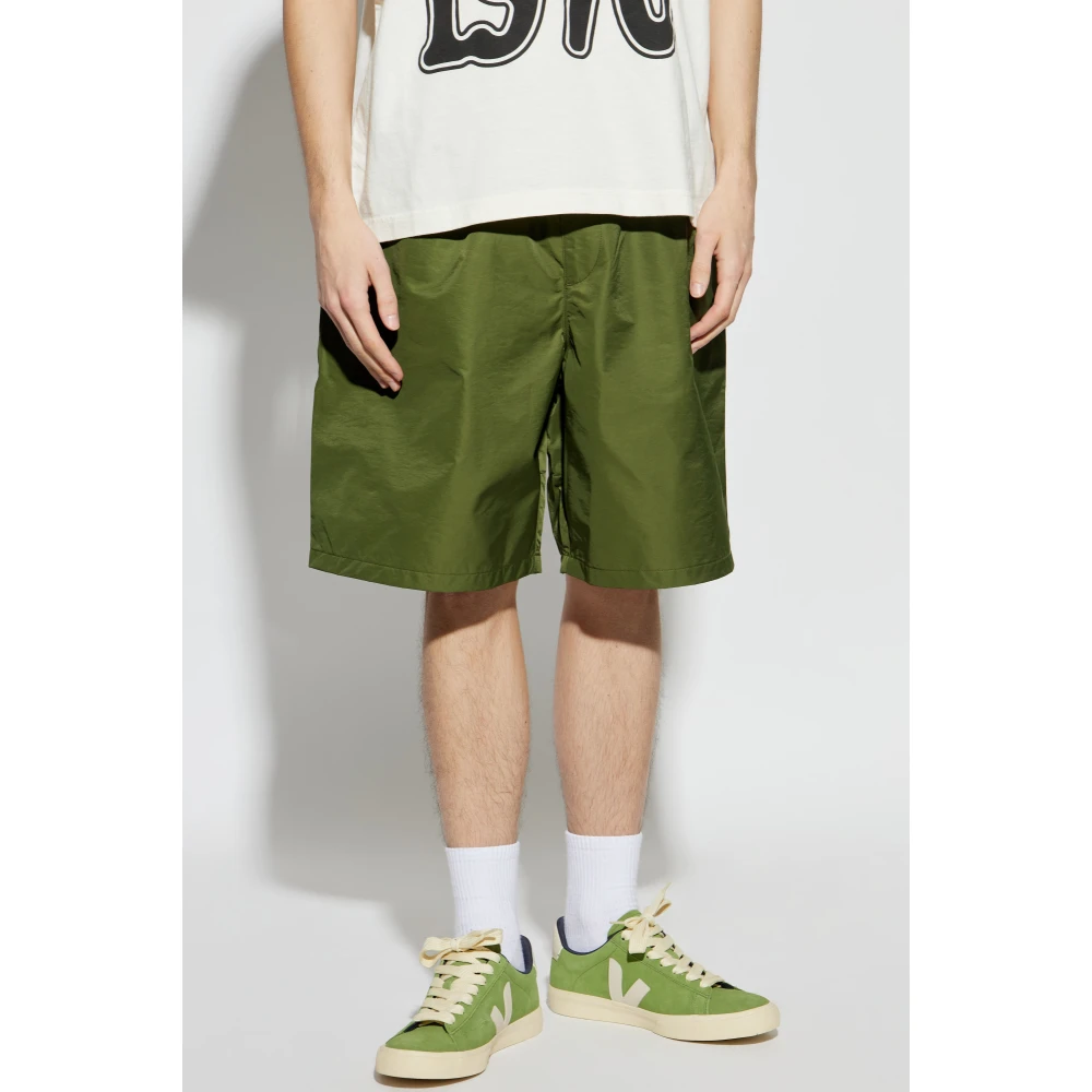 Kenzo Shorts met logopatch Green Heren
