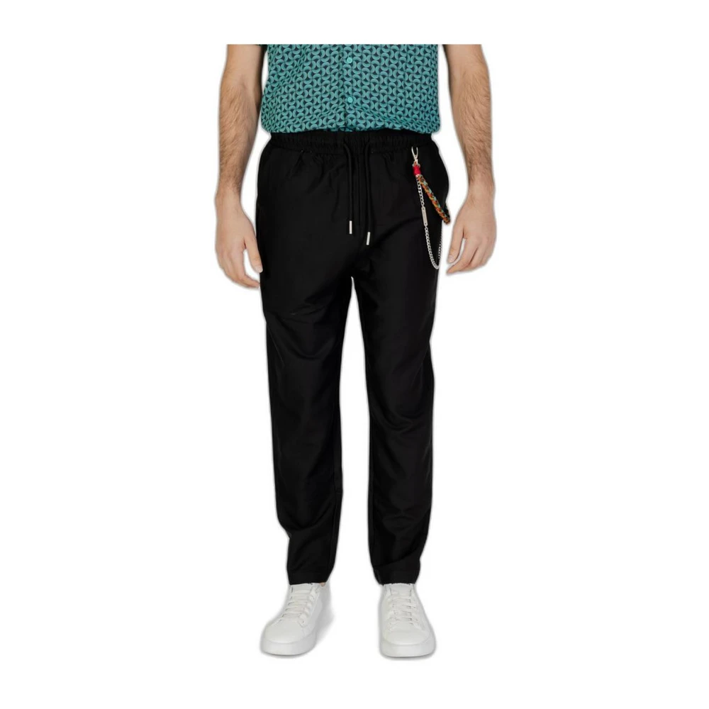Gianni Lupo Polyester Blend Lage Kruis Broek Black Heren