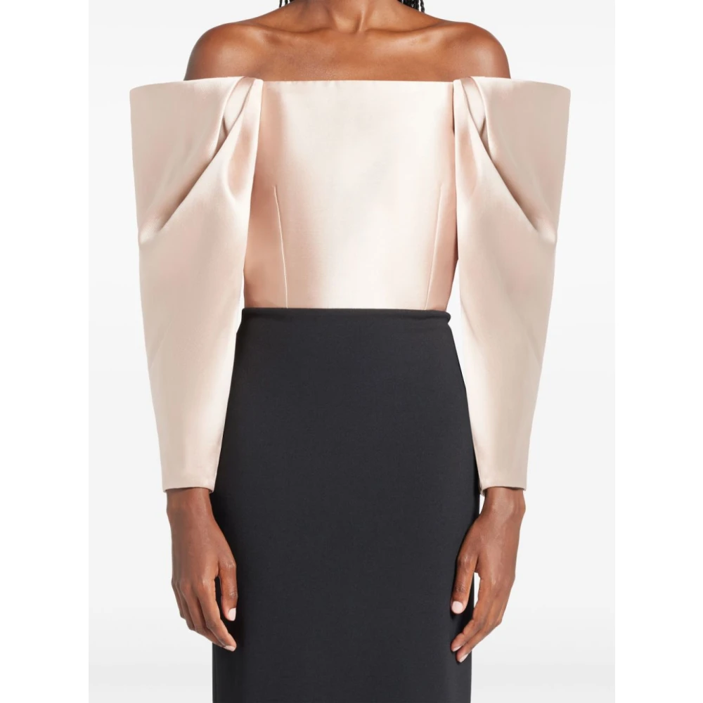 Solace London Beige Melina Maxi Jurk Beige Dames