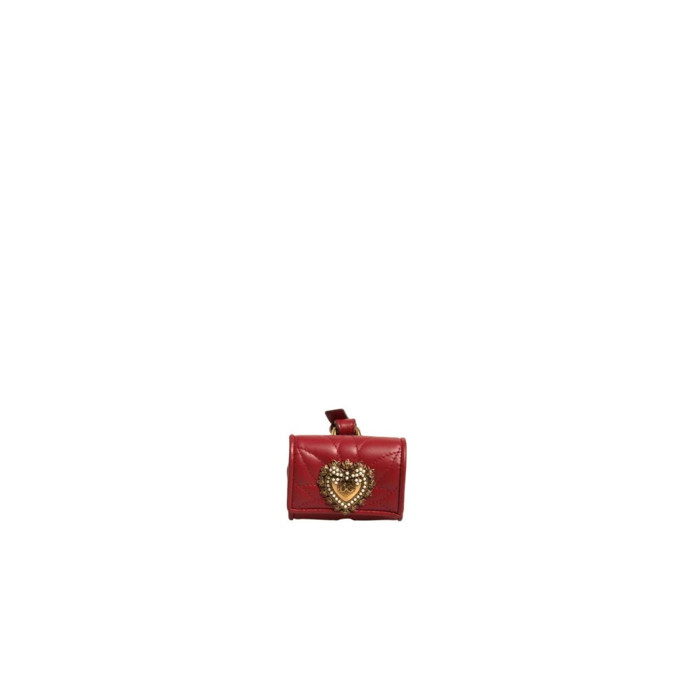 Dolce & Gabbana Women's Red Leather Heart Strap Airpod Case