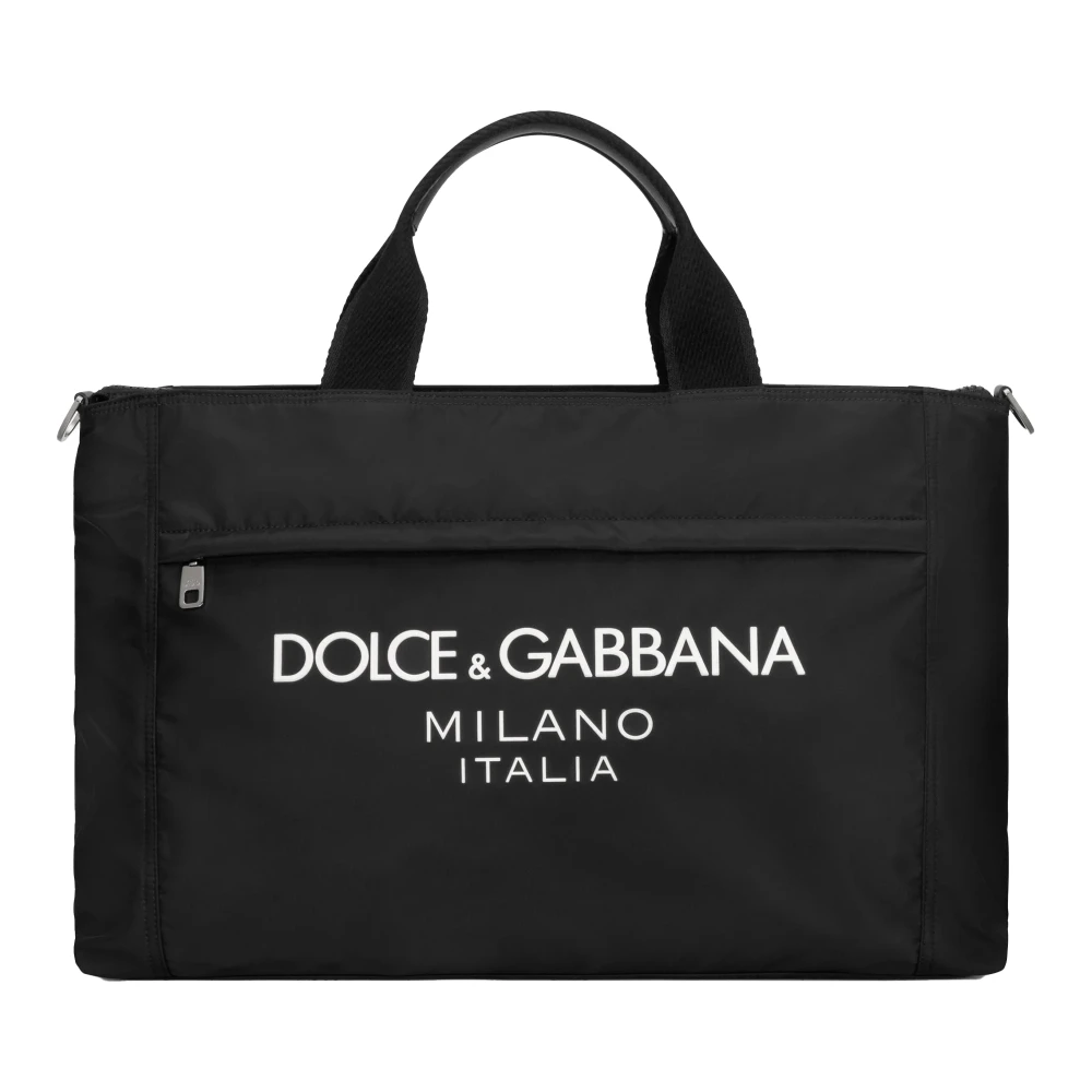 Dolce & Gabbana Women's Black Nylon Logo Duffel Bag Italy