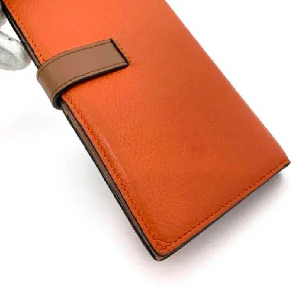 Loewe Pre-owned Leather wallets Orange Dames