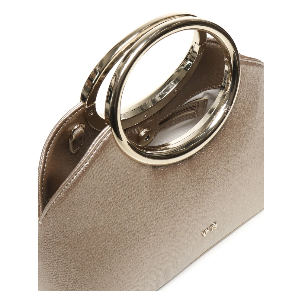 V73 Gouden Cirkel Handvat Clutch Tas Yellow Dames
