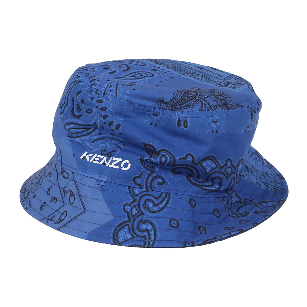 Kenzo Men's Blue Accessories, M, Reversible Bucket Hat