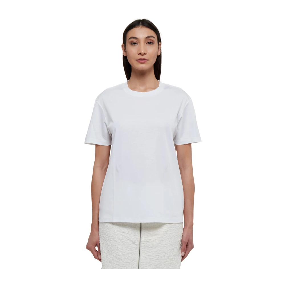 Jil Sander Witte katoenen T-shirt met korte mouwen White Dames