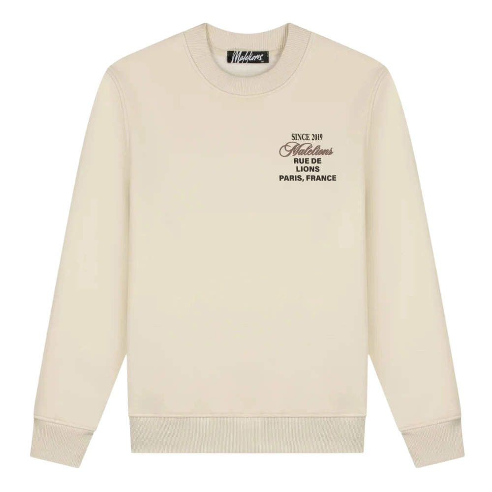 Malelions Beige Design Sweater Herenlions Beige Heren