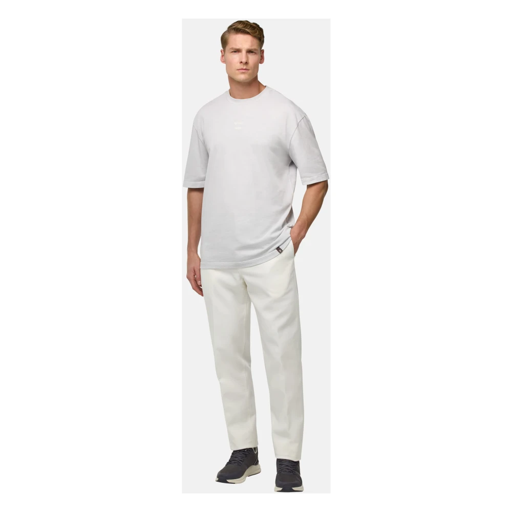 Boggi Milano Stretchkatoenen Broek White Heren