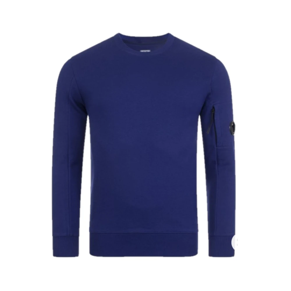 C.P. Company Diagonal Raised Fleece Crew Neck Sweatshirt Blue Heren