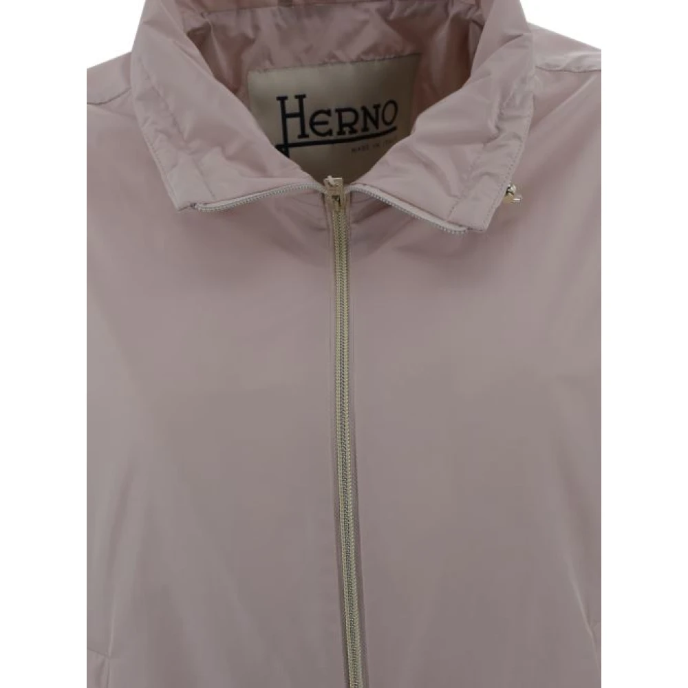 Herno Hooded Zip-Up Jas Pink Dames