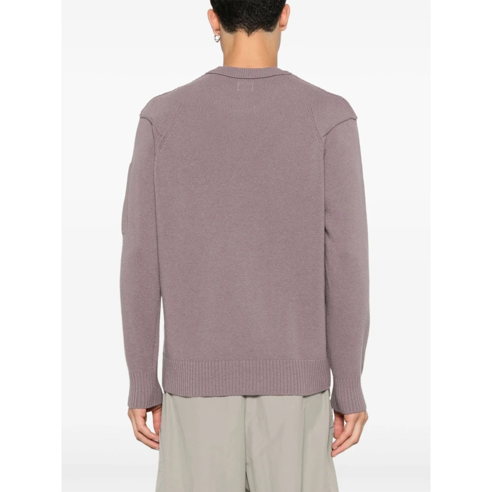 C.P. Company Lamswol Crewneck Trui in Poeder Pink Heren