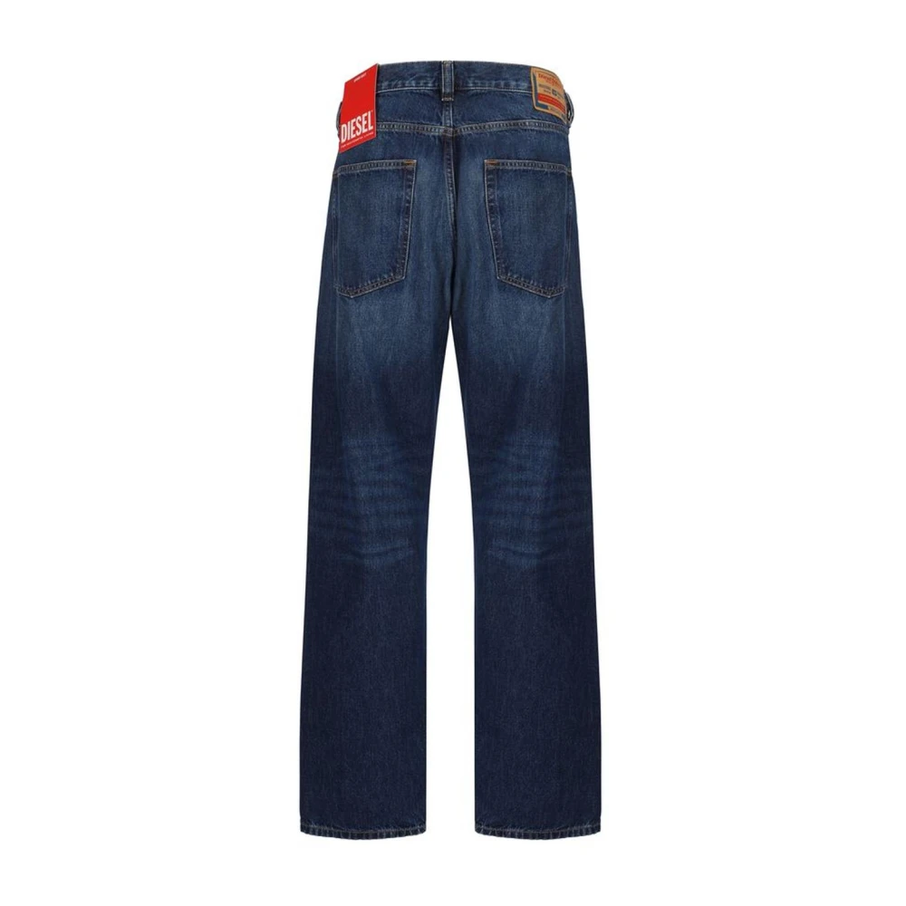 Diesel Klassieke Five-Pocket Jeans met Leren Patch Blue Heren