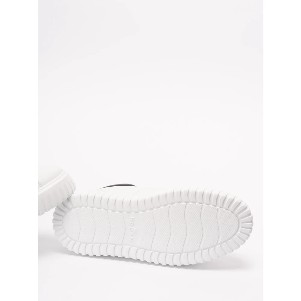 Hogan Leren Sneakers met H Stripes White Heren