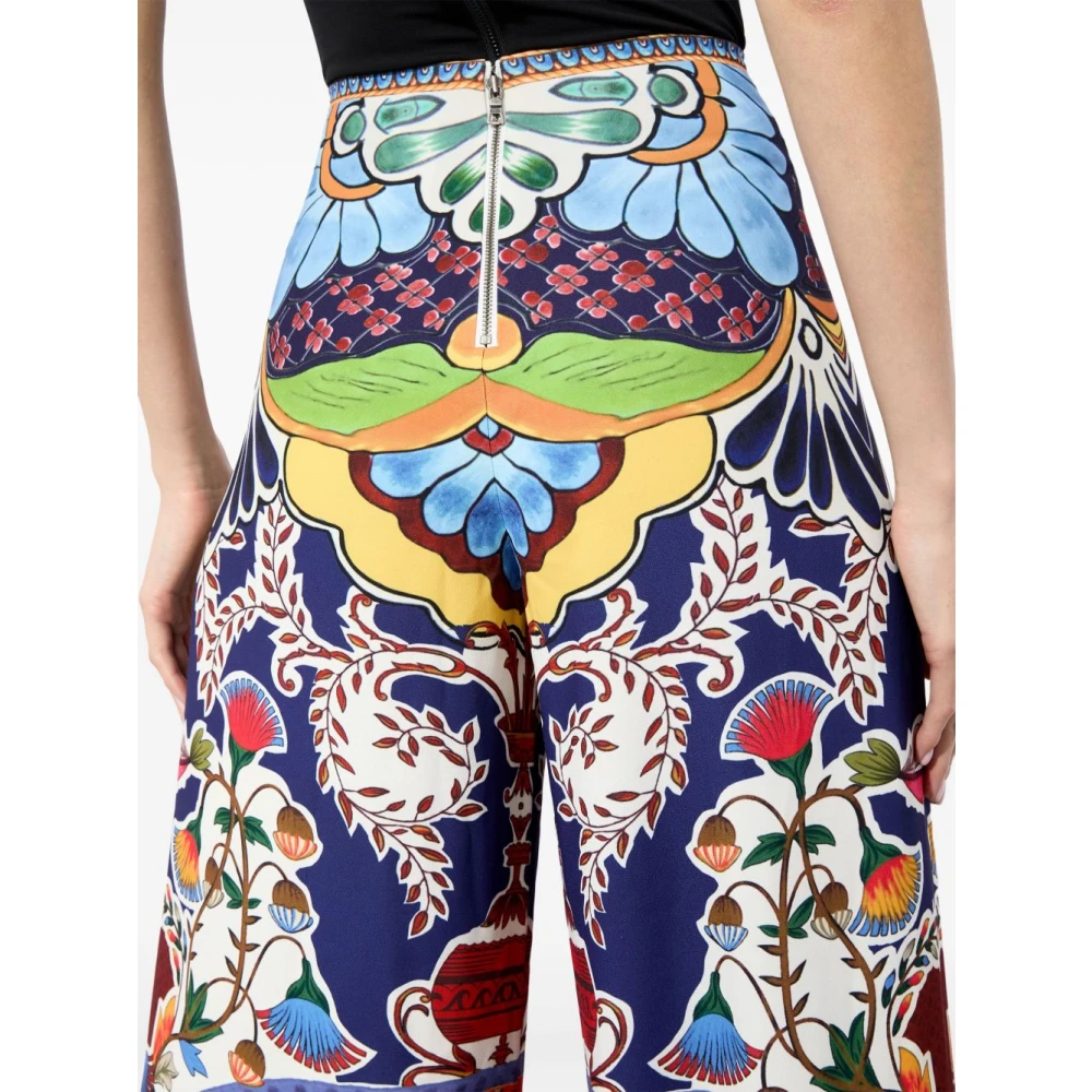 alice + olivia Multikleur Wijde Pijp Broek met Rits Multicolor Dames
