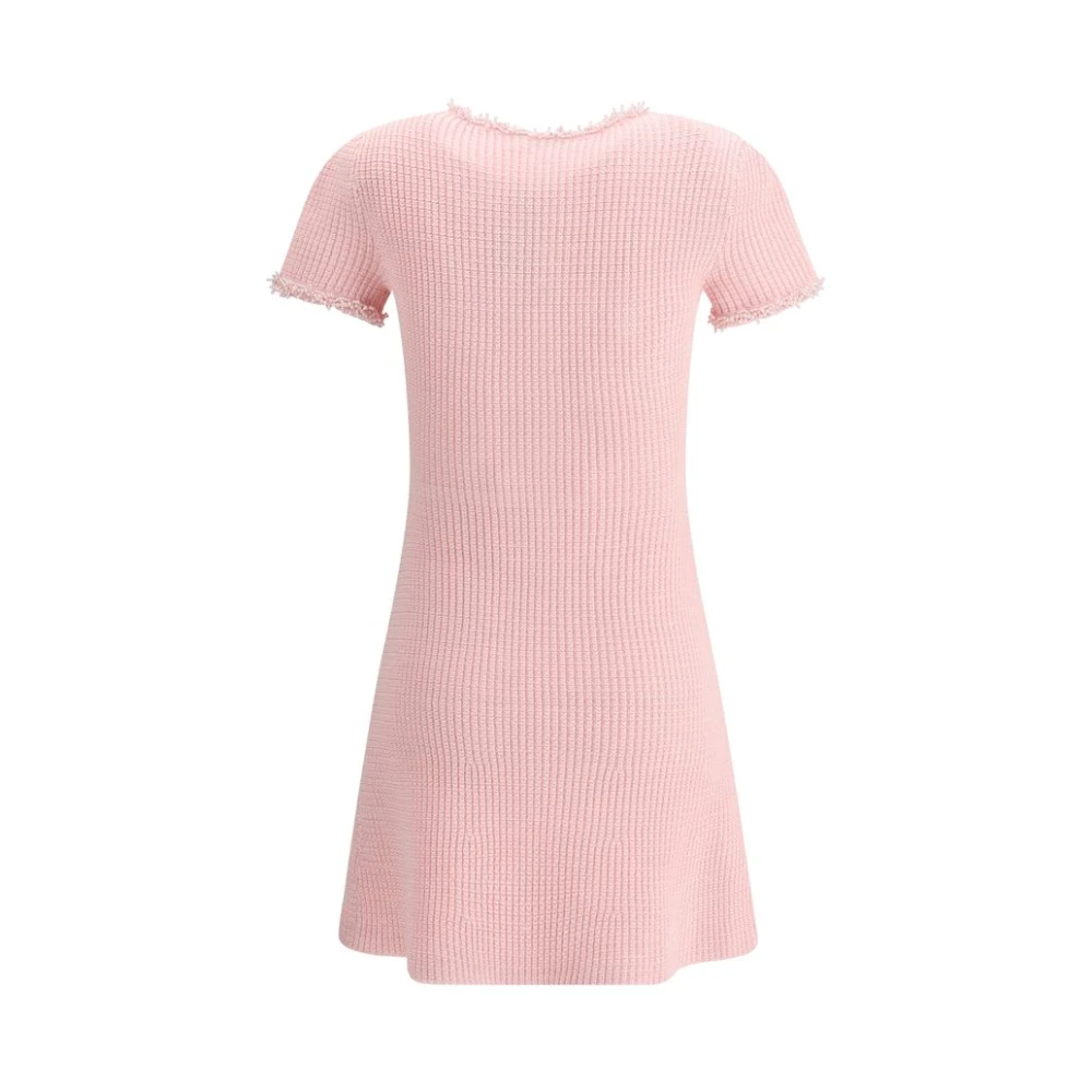 Self Portrait Geribbeld Minijurkje met Parelaccenten Pink Dames