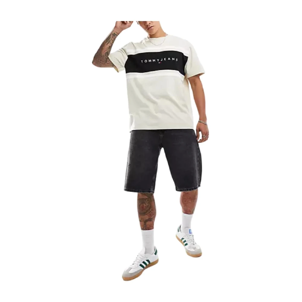 Tommy Hilfiger Colorblock T-shirt Urban Stijl White Heren