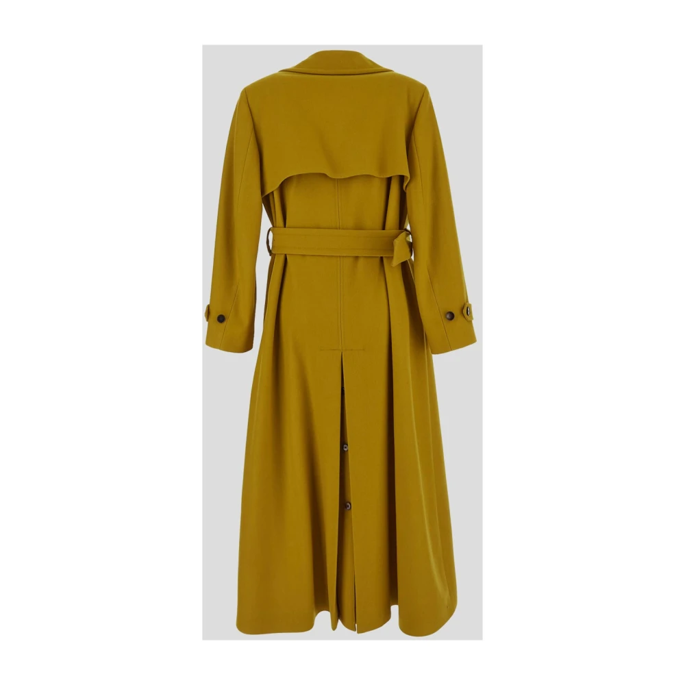 Lardini Dubbelbreasted wollen jas voor vrouwen Yellow Dames