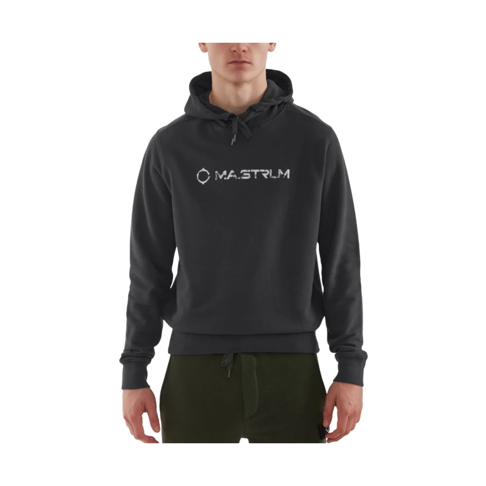 Ma.strum Gebarsten Logo Hoodie Jet Zwart Black Heren