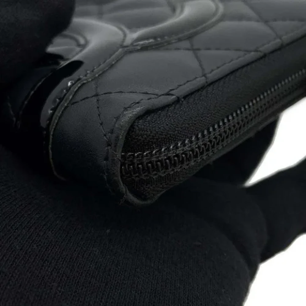 Chanel Vintage Pre-owned Leather wallets Black Dames