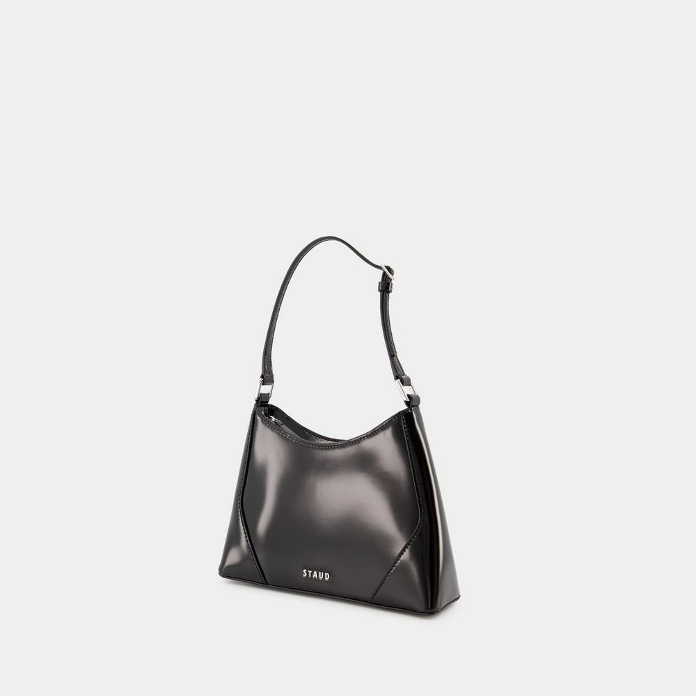 Staud Zwarte Leren Schoudertas Black Dames