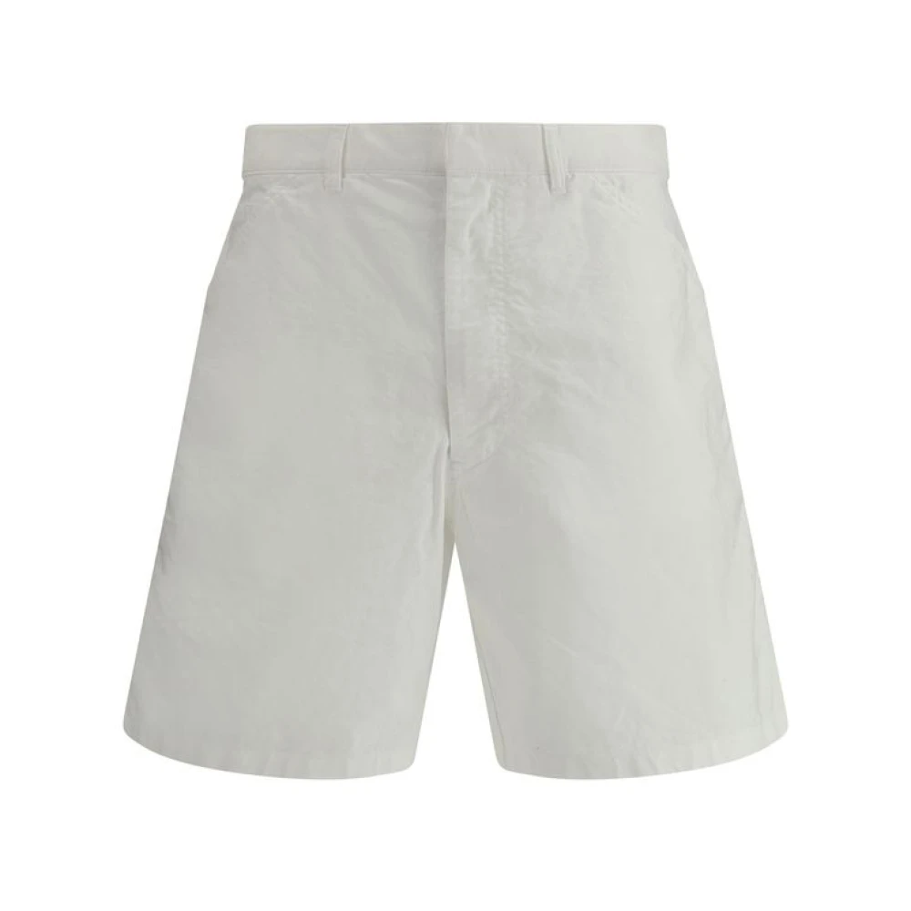 Prada Men's White Classic Cotton Trousers - Casual Shorts - S - Shorts