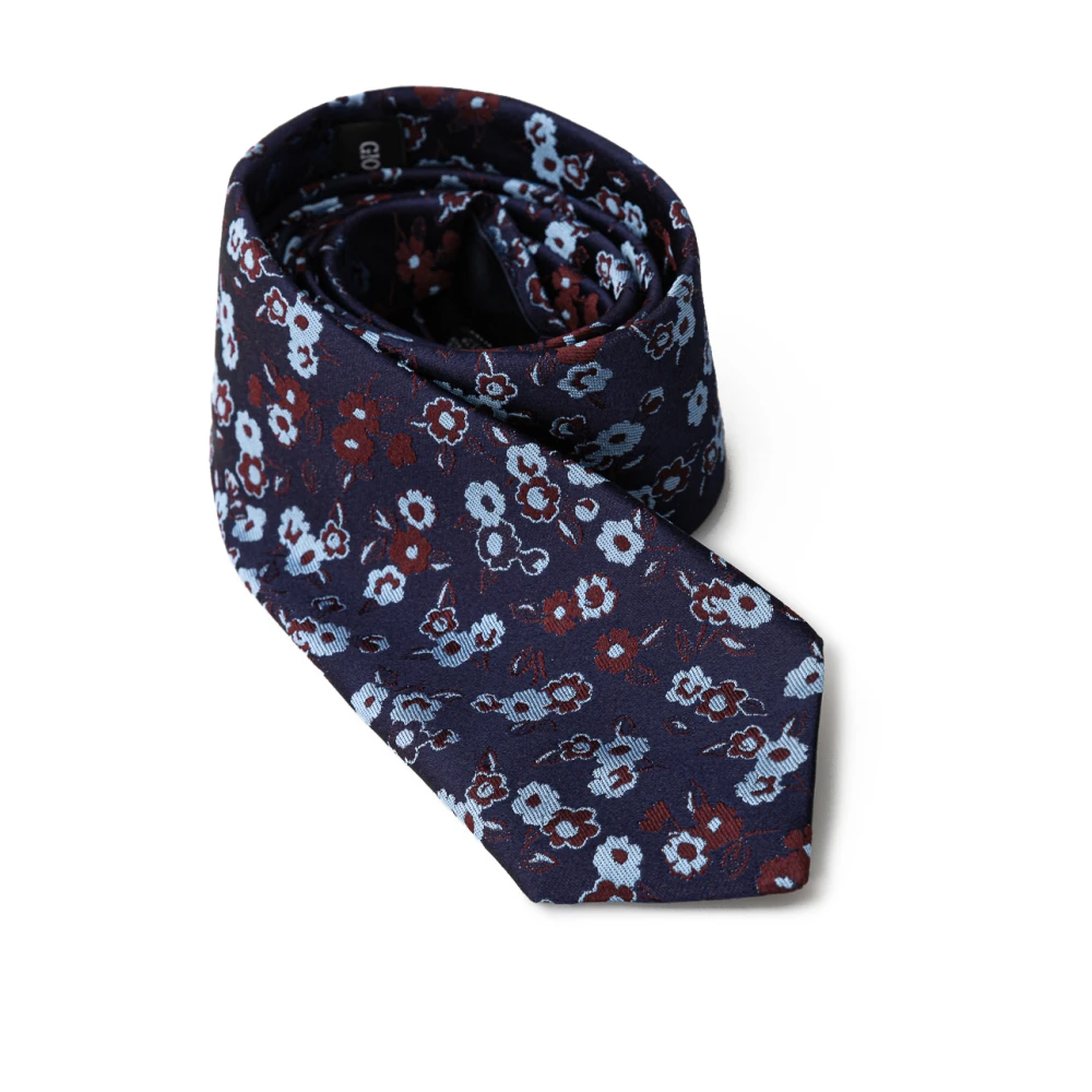 Giorgio Armani Blauwe Zijden Stropdas Elegante Stijl Blue Heren