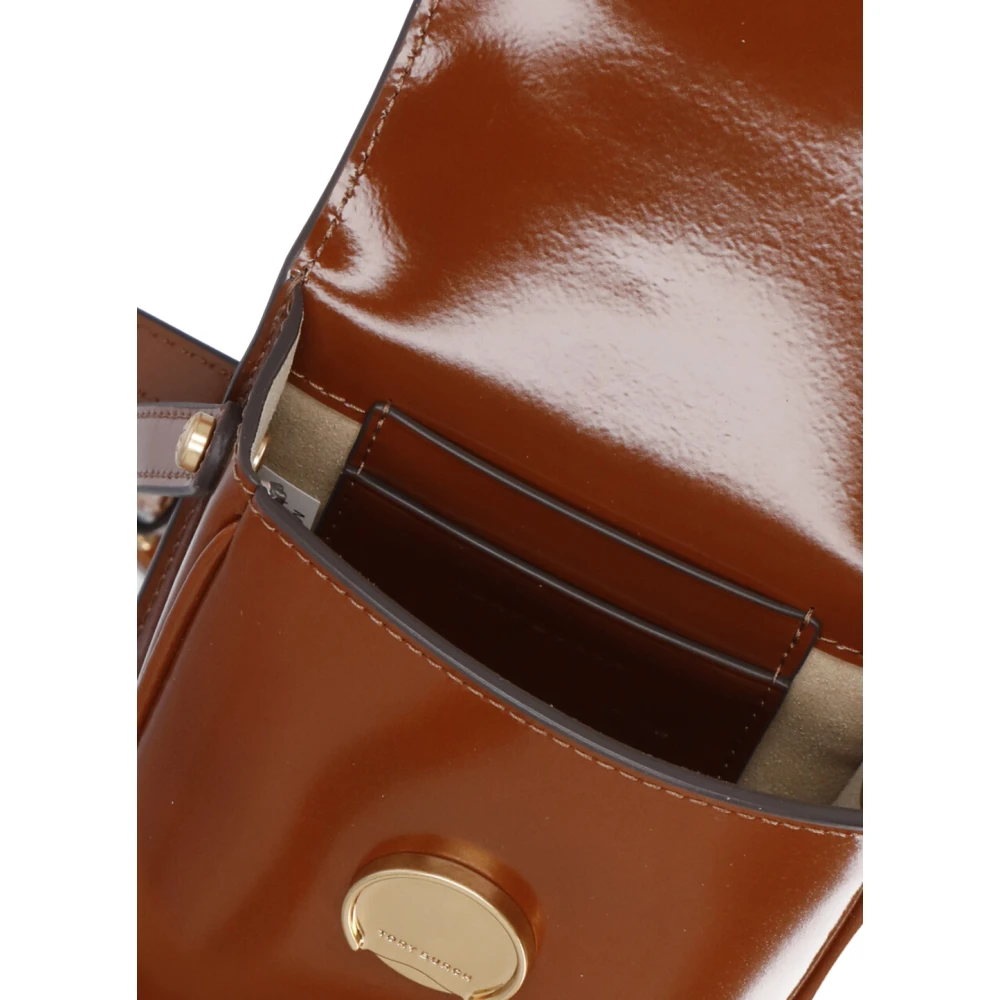 TORY BURCH Bruin Leren Telefoonhoesje Brown Dames