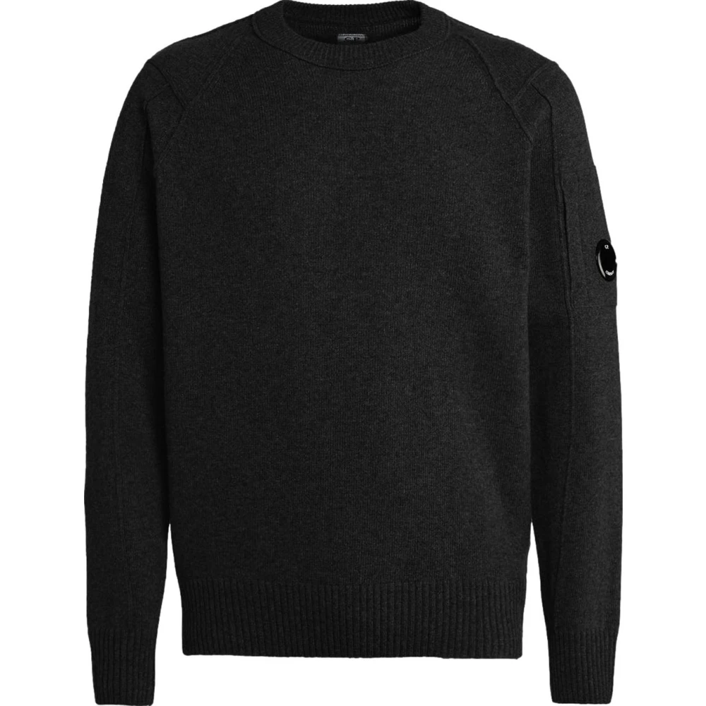 C.p. Company Men's Black Round-Neck Knitwear - Round-Neck Knitwear - L - Knitwear