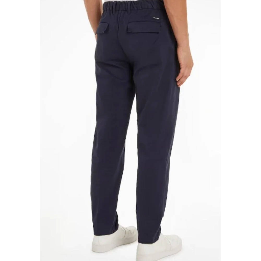 Calvin Klein Moderne Twill Tapered Plooi Broek Blue Heren