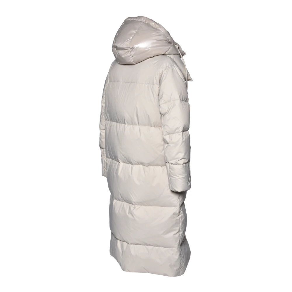 Baldinini Long down jacket in gold nylon Yellow Dames