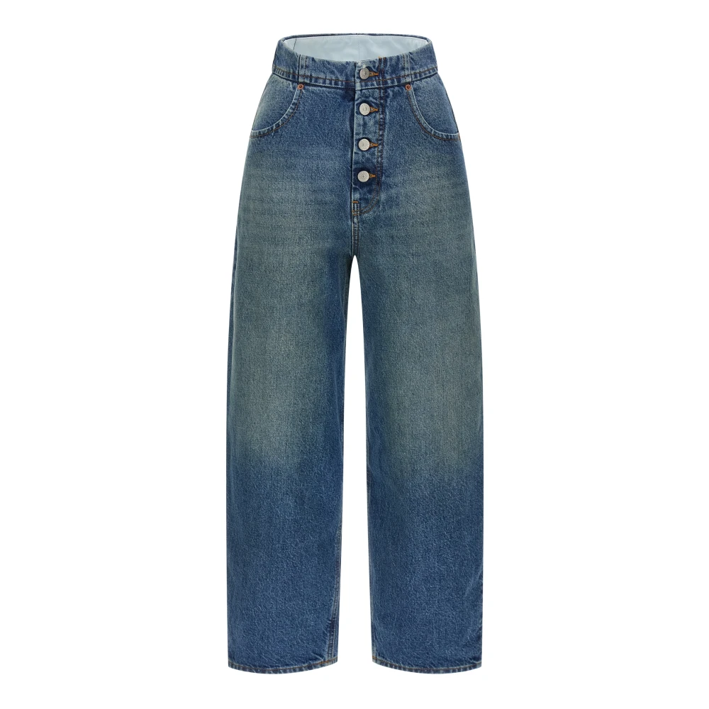 Mm6 Maison Margiela Women's Blue Loose-Fit Jeans - Loose Fit Jeans - W27 - Jeans